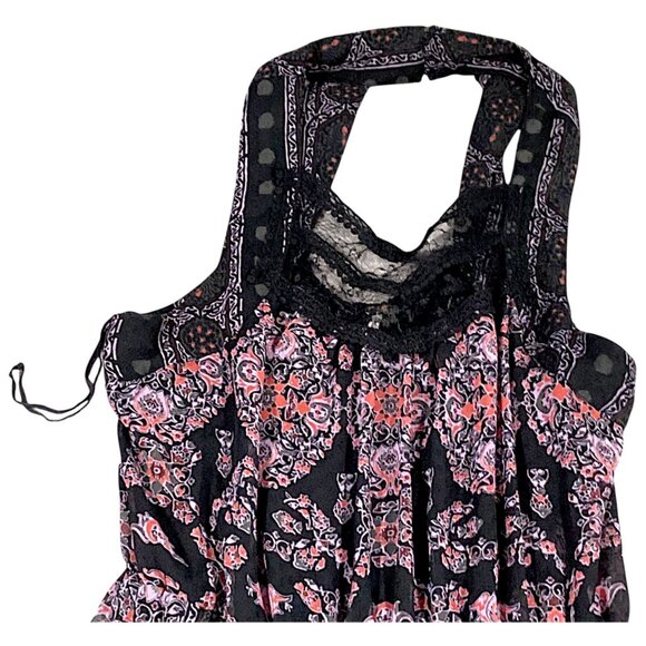 Free People Dress 4 Moroccan Print Halter Slit Summer Boho Goddess Travel Event - Picture 8 of 16